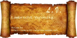 Lambrecht Veronika névjegykártya